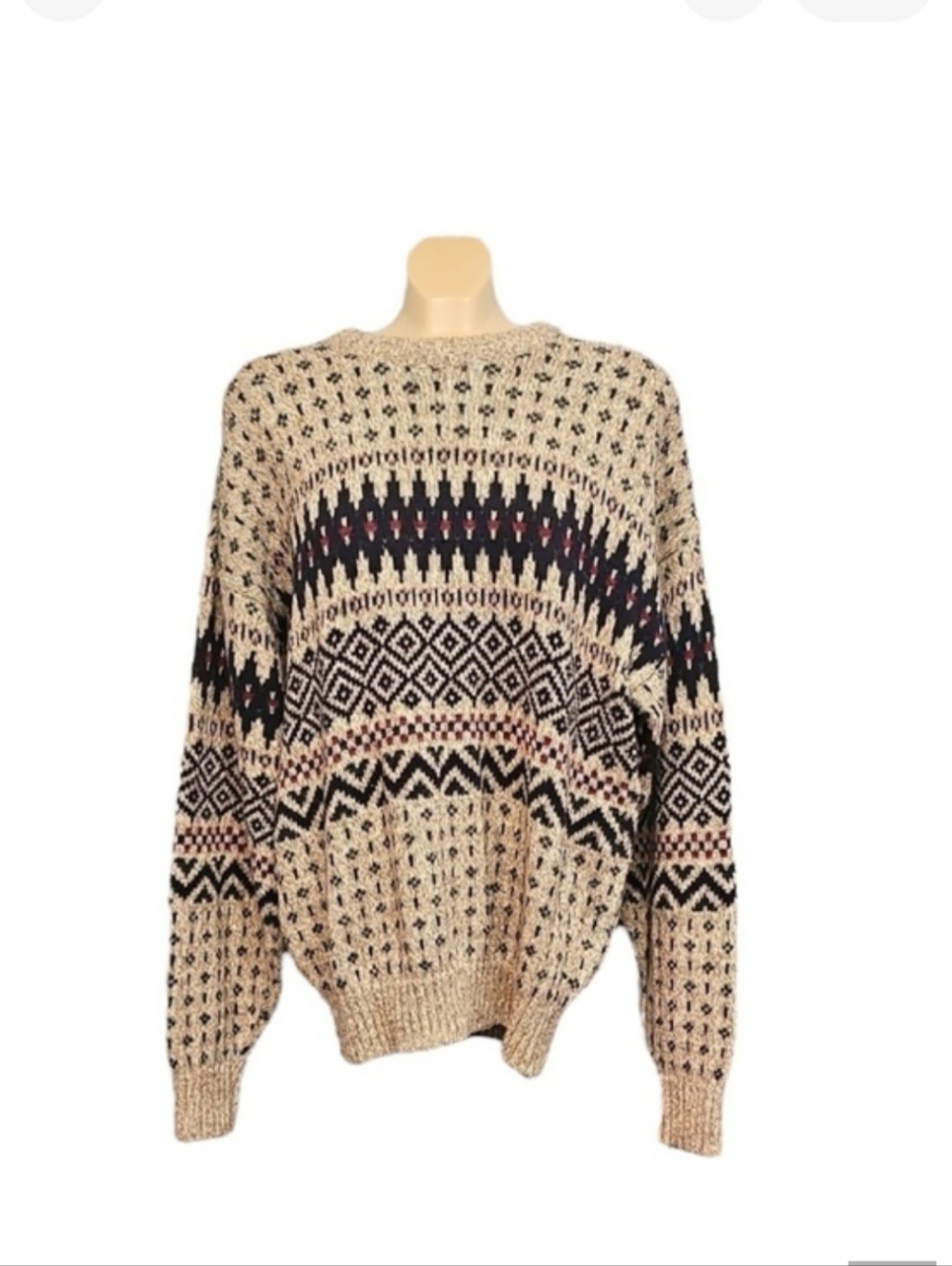 💚 Vintage Northern Reflections Patterned Knit Sweater, Size L